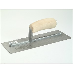 701S V Notched Trowel - Wooden Handle