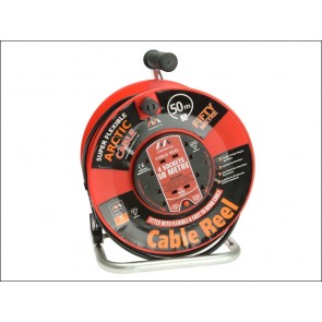 Heavy-Duty Cable Reel 50m 13a 4 Socket Thermal Cutout