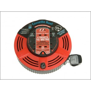 Cassette Reel 15m 10a 4 Socket Thermal Cutout