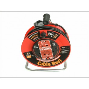 Heavy-Duty Cable Reel 30 Metre 4 Socket 30m 13a Thermal Cutout