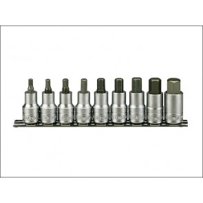 M1212 Socket Clip Rail Metric Hex 9pc 1/2in Drive