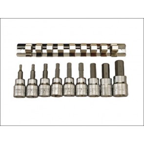 M3812 10 Piece Clip Rail Hex Key Socket Set Metric- 3/8in Drive