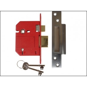 Strongbolt 2200S BS 5 Lever Mortice Sash Lock 81mm 3in Satin Chrome Boxed