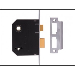 2294 Mortice Bathroom Lock Chrome Finish 63mm 2.5in Boxed