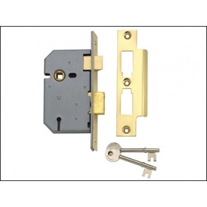 PM320 3 Lever Mortice Sash Lock 67mm 2.5in Polished Brass