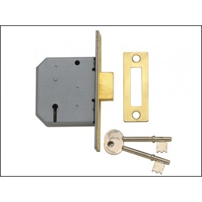 PM322 3 Lever Mortice Dead Lock 67mm 2.5in Polished Brass