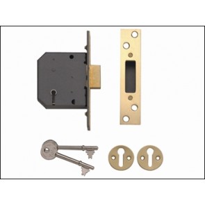 PM552 5 Lever Mortice Dead Lock 67mm 2.5in Polished Brass