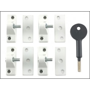 8K118 Economy Window Lock White Finish Pack 4 Visi Pack