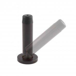 Sprung Wall Mounted Door Stop - 76mm - Matt Bronze