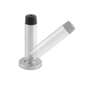 Sprung Wall Mounted Door Stop - 76mm - Satin Chrome