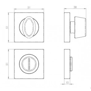 Serrozzetta Square Turn + Release - Antique Brass