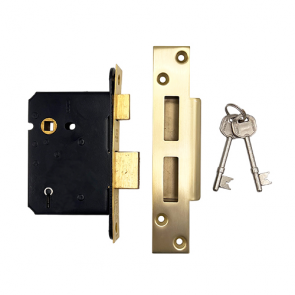 British Standard 5 Lever Mortice Sashlock 63mm - Polished Brass