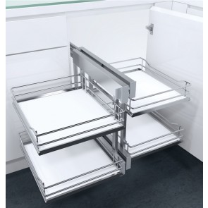 Flex Corner Pull Out Unit Cab Solid White Base For 900mm or 1000mm Units (Unhanded)