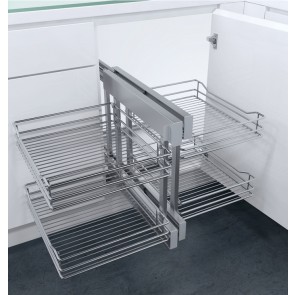 Flex Corner Pull Out Unit Linear Wire Base For 900mm or 1000mm Units (Unhanded)