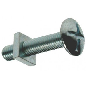 M6 Roofing Bolt & Nut - Bright Zinc Plated