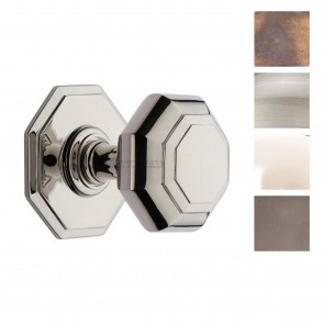 Octagonal Centre Door Knob - Various Finishes