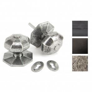 Large Octagonal Mortice/Rim Knob Sets - Various Finishes