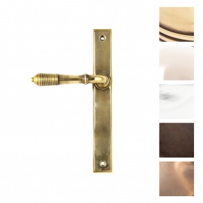 Reeded Slimline Sprung Lever Latch Set - Various Finishes
