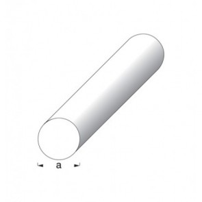 Solid Round Bar Profile - Silver Anodised Aluminium