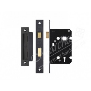 3 Lever Sash Lock - Black (Various Sizes)