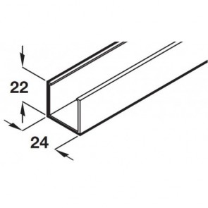 E3 Bottom Channel - Anodised Aluminium