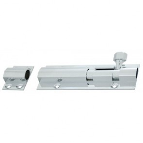 Straight Barrel Door Bolt - Polished Chrome - Various Sizes