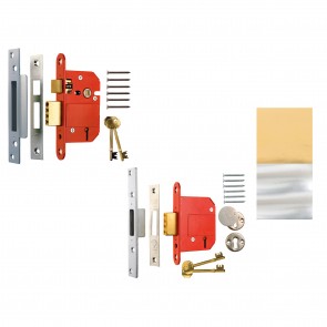 Fortress Deadlock & Sashlock K/A (Pair) - Various Sizes & Finishes