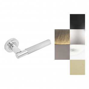 Insignia Linear Knurled Lever On Rose - Various Finishes (Zinc)