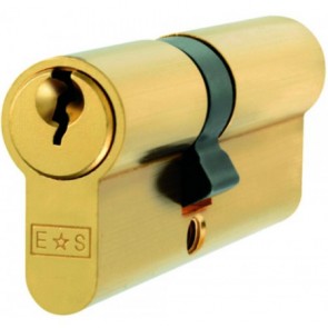 Double Euro Cylinder Key To Differ - Polished Brass