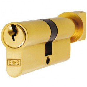 Thumbturn Euro Cylinder Key to Differ - Polished Brass