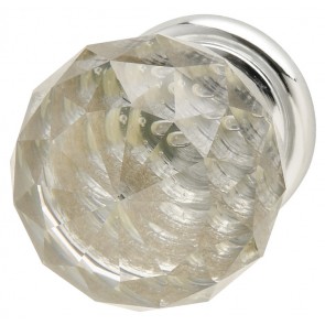 Crystal knob - Polished chrome