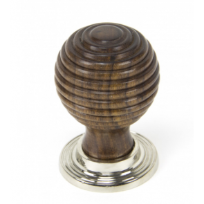 Rosewood and Polished Nickel Beehive Cabinet Knob