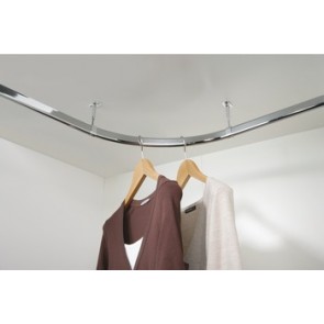 Wardrobe Rail - Corner set - Polished Chrome