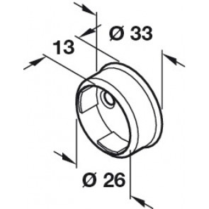 Wardrobe Rail Socket End Support - Chrome Plated (2)