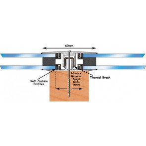 Exitex Horizontal Glazing Bar for 25-32mm Double Glaze Units 3m Mill