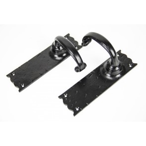 Cottage Lever Latch Door Handle Set - Hammered Black 