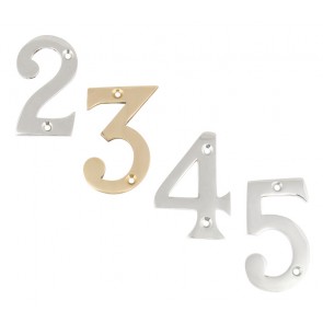 Numerals, polished brass