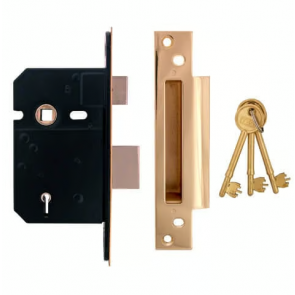 2.5" 5 Lever BS Sashlock PVD Brass - Keyed Alike