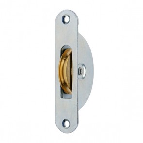 1Â¾" B/B Brass (Steel Faceplate) Sash Pulley Round Ends