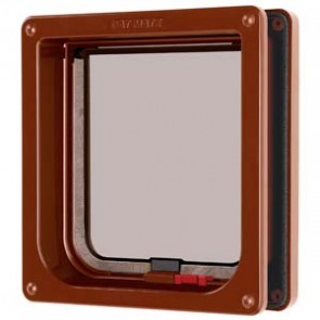 Brown Lockable Cat Flap with Door Liner