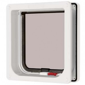 White Lockable Cat Flap with Door Liner