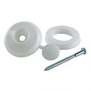 White 10mm Polycarbonate Fixing Buttons (1) 