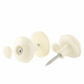 White 25mm Polycarbonate Fixing Buttons (1) 