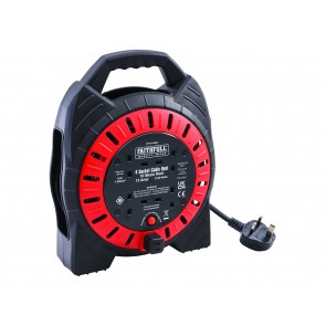 Faithfull 10M Cable Reel 13A 4 Sockets