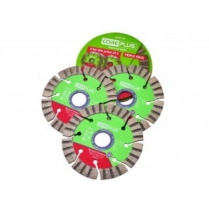 Coreplus Hybrid 115Mm Turbo Diamond Blade Triple Pack (3)