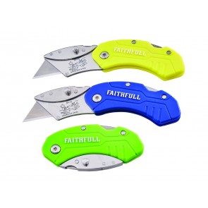 Faithfull Folding Hi-Vis Utility Knife