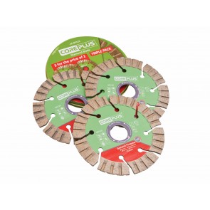 Coreplus Hybrid 115Mm Turbo Diamond Blade Triple Pack (3)