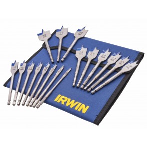 Irwin 17 Piece Flat Wood Bit Set                                                
