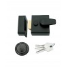 40mm Black Night Latch & Rim Cylinder - Black