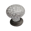 Antique Steel Porcelain Mushroom Pattern Knob